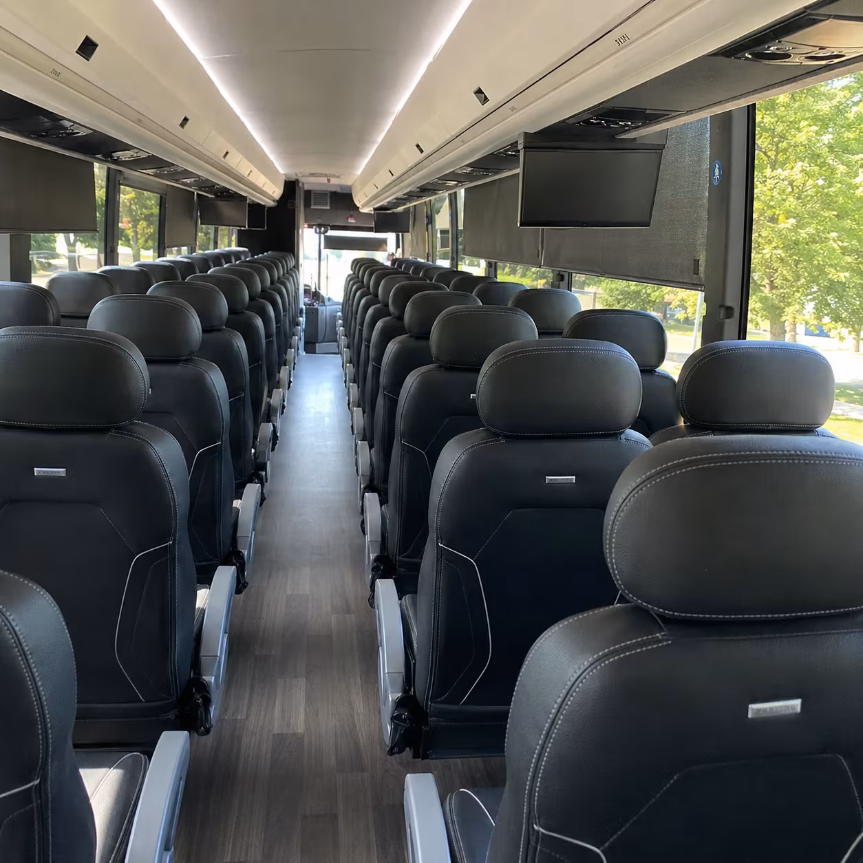 bismarck charter bus rental interior